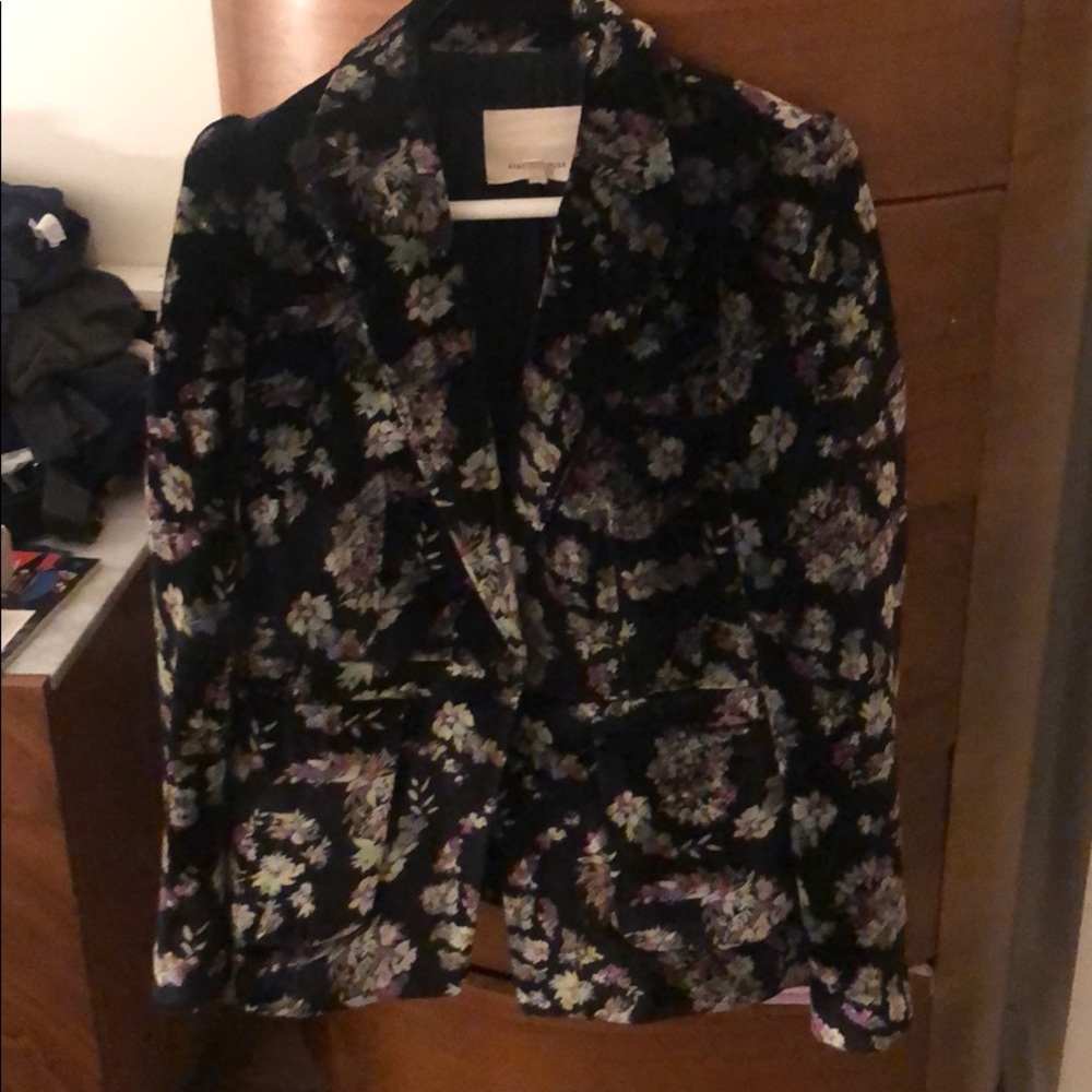 Black and floral velvet Rebecca Taylor blazer